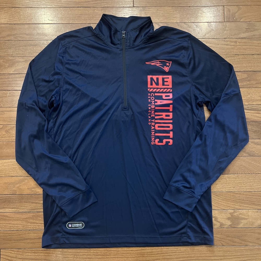 New Era New England Patriots NFL Combine Authentic 1/4 Zip Pullover Large